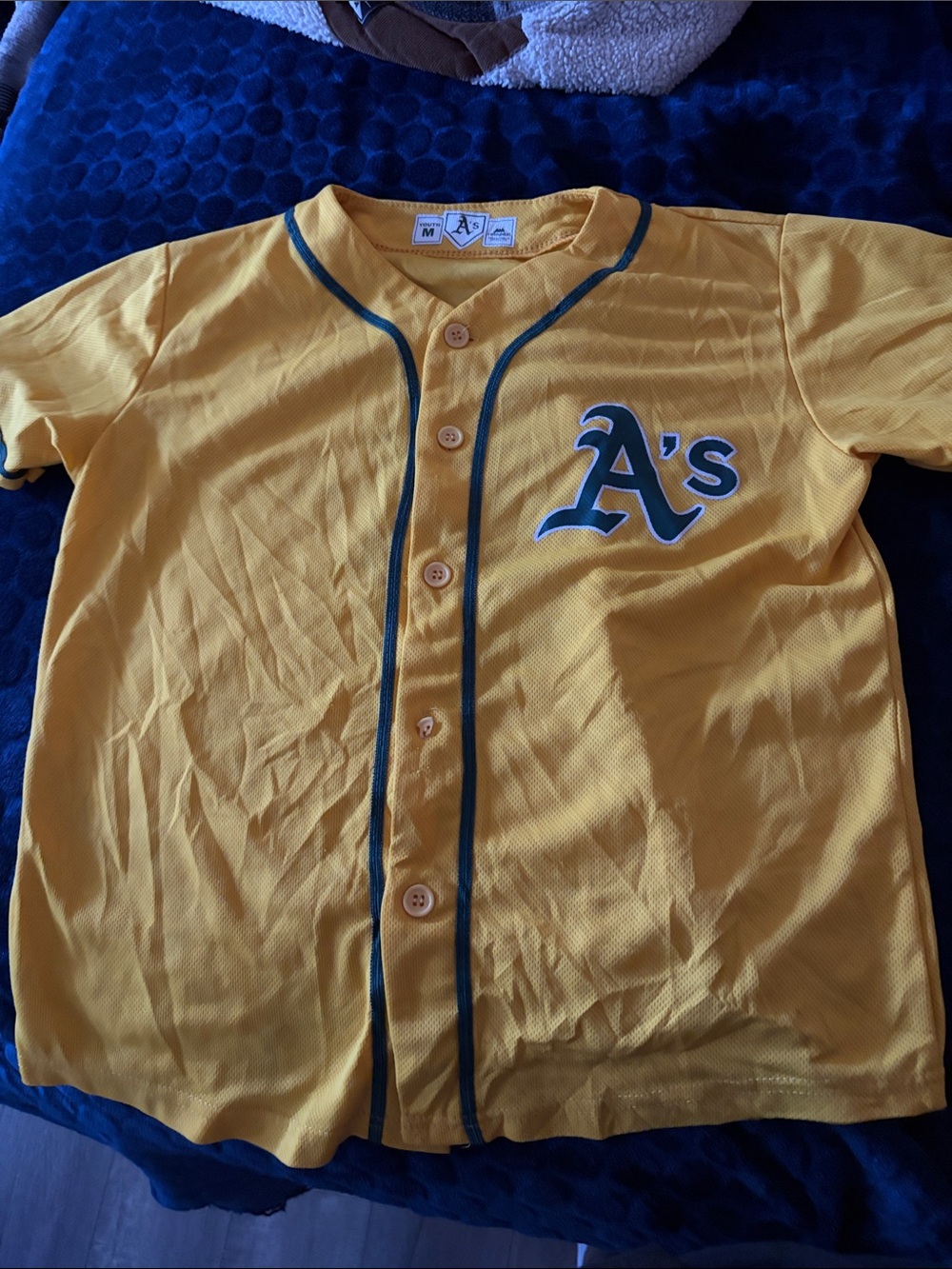 cotopaxi Yellow and Green A's Youth Baseball Jersey